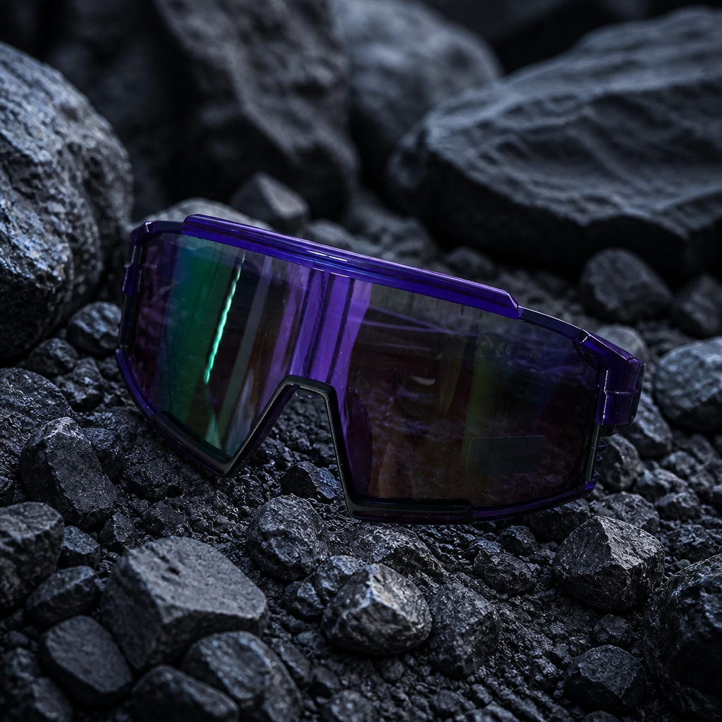 Lunettes de Soleil Sport Monture Violette & Branches Noires