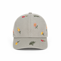 Casquette Grise Broderies Florales