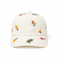 Casquette Blanche Broderies Florales