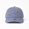 Casquette Bleue Broderies Florales