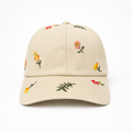 Casquette Beige Broderies Florales