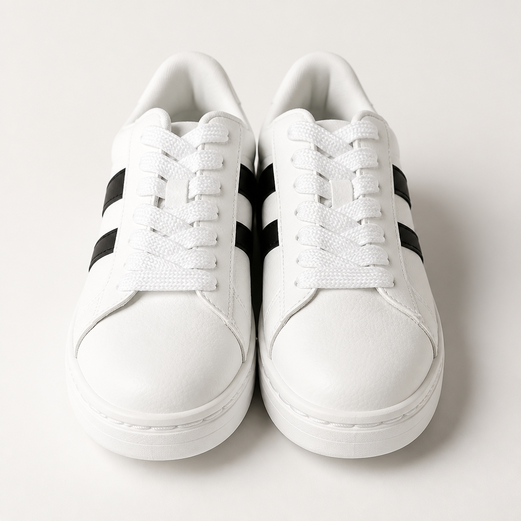 Basket Femme Blanche Bandes Noires