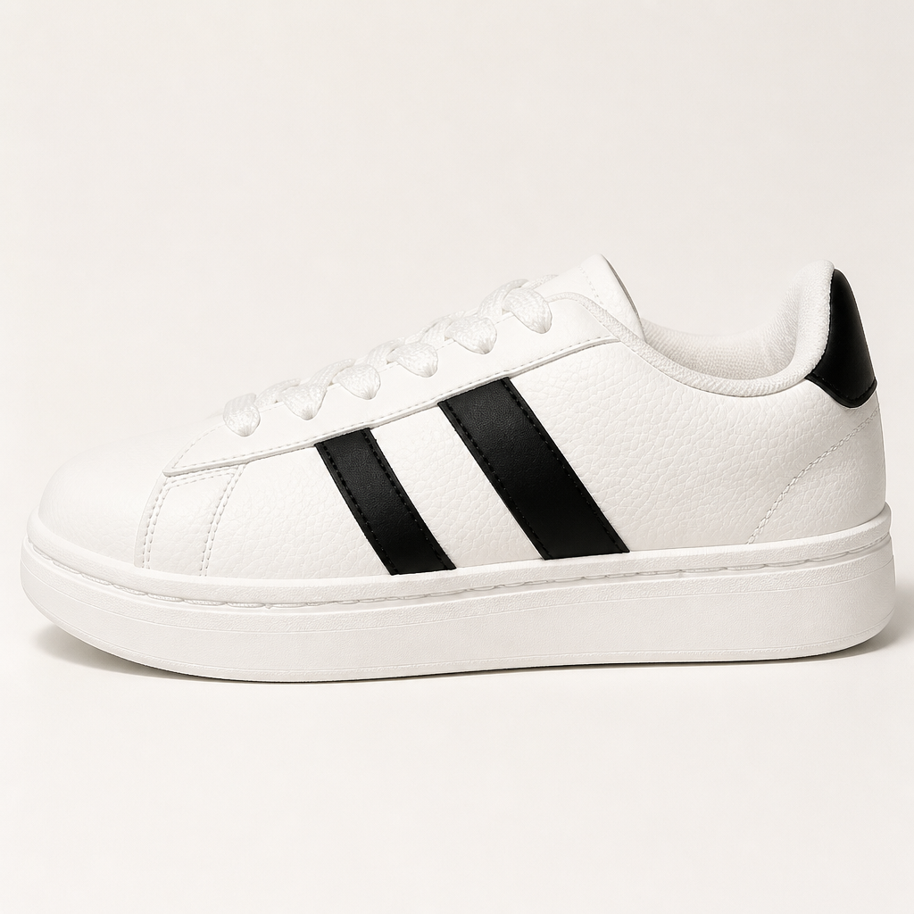 Basket Femme Blanche Bandes Noires