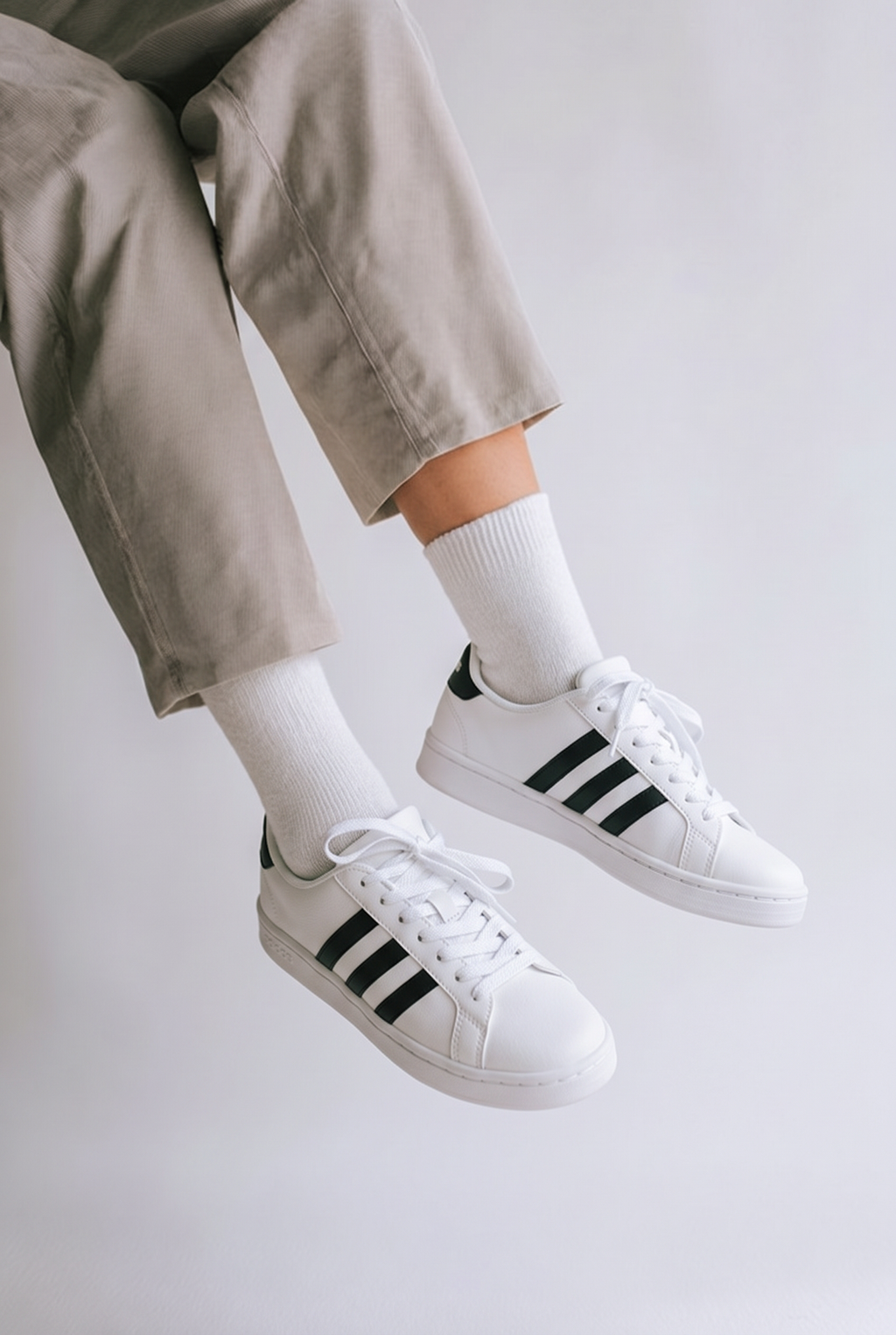 Basket Femme Blanche Bandes Noires