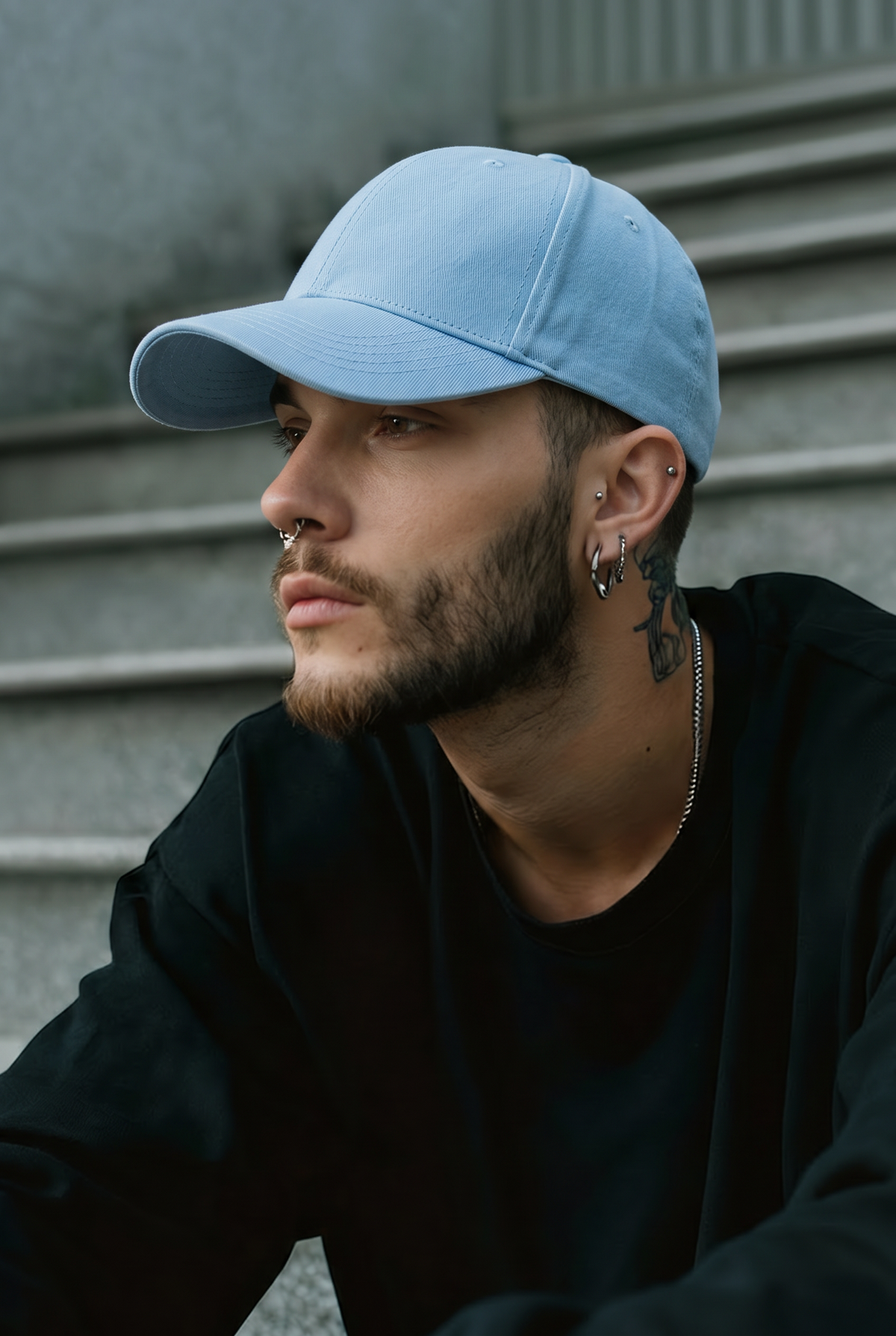 Casquette Bleu Clair Unie Ajustable