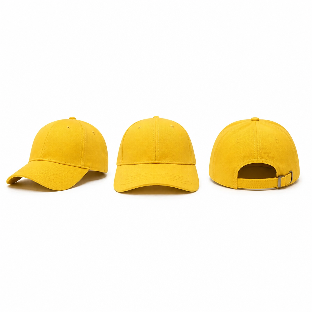 Casquette Jaune Unie Ajustable