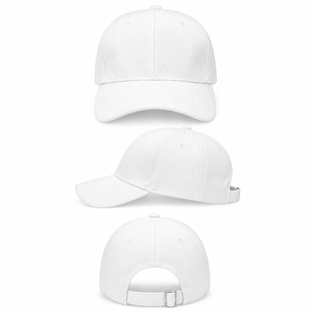Casquette  Blanche Unie Ajustable