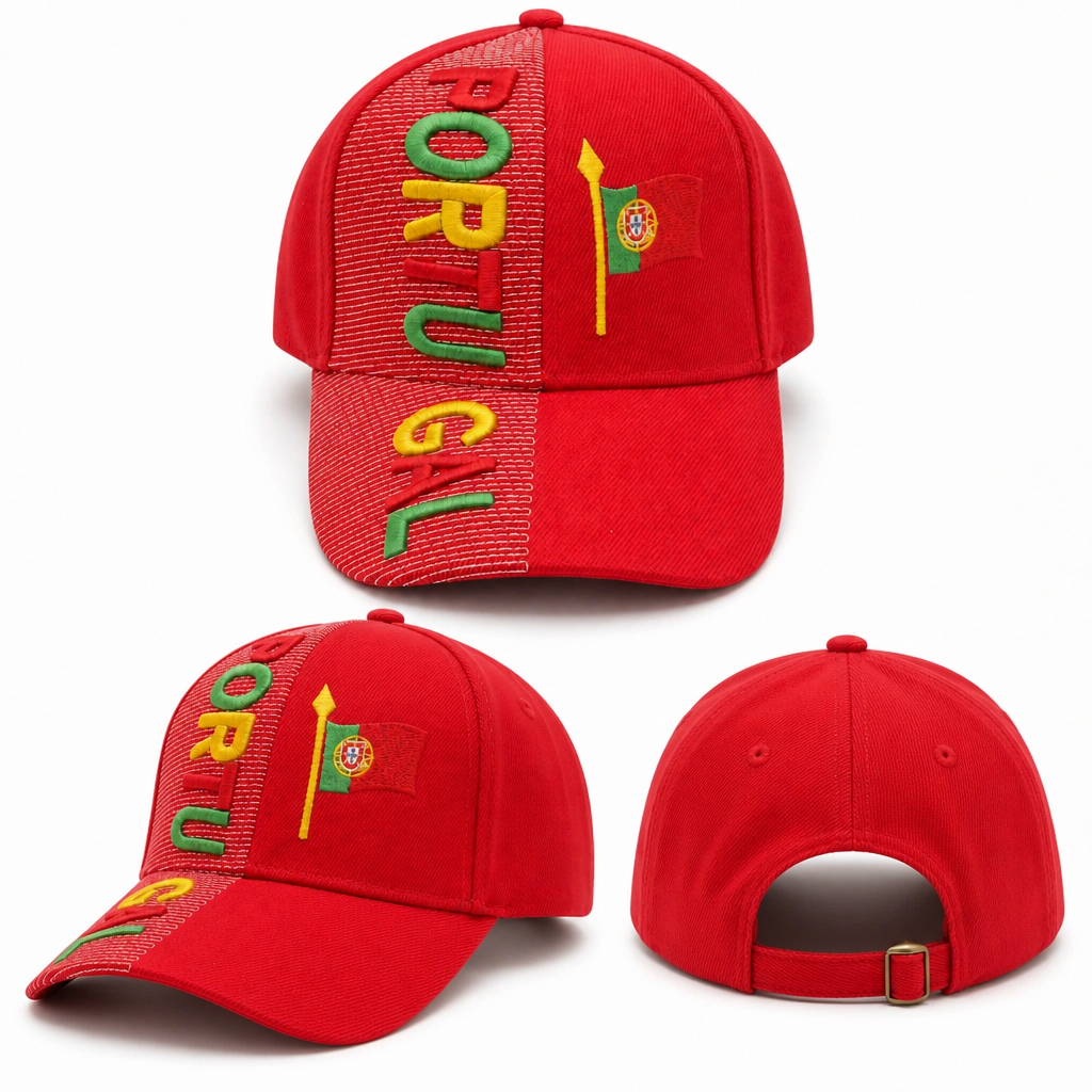 Casquette Supporter Portugal Rouge Broderie