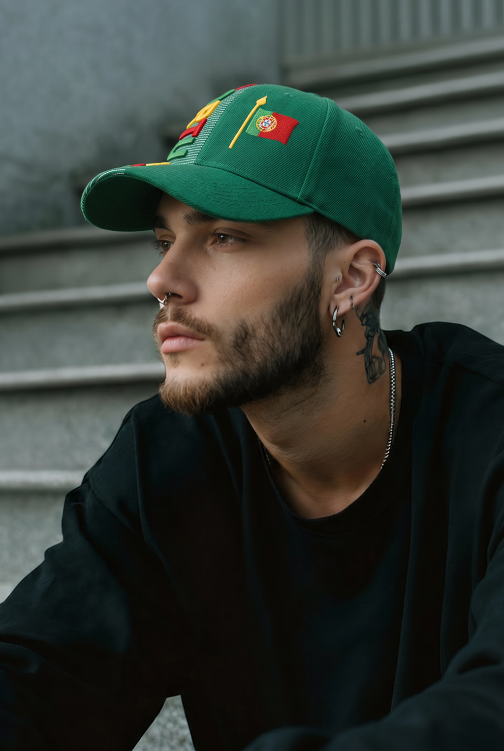 Casquette Supporter Portugal Verte Broderie