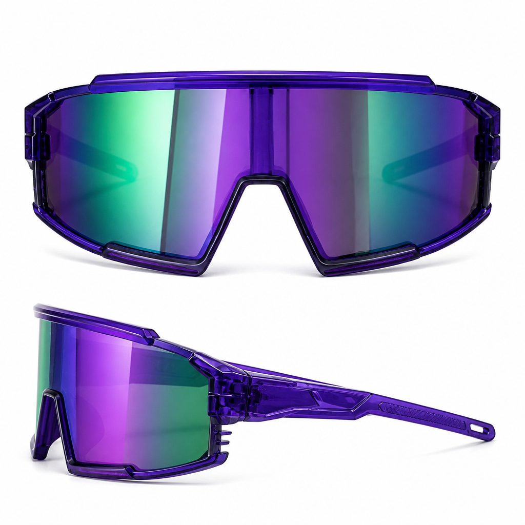 Lunettes de Soleil Sport Monture Violette & Branches Noires