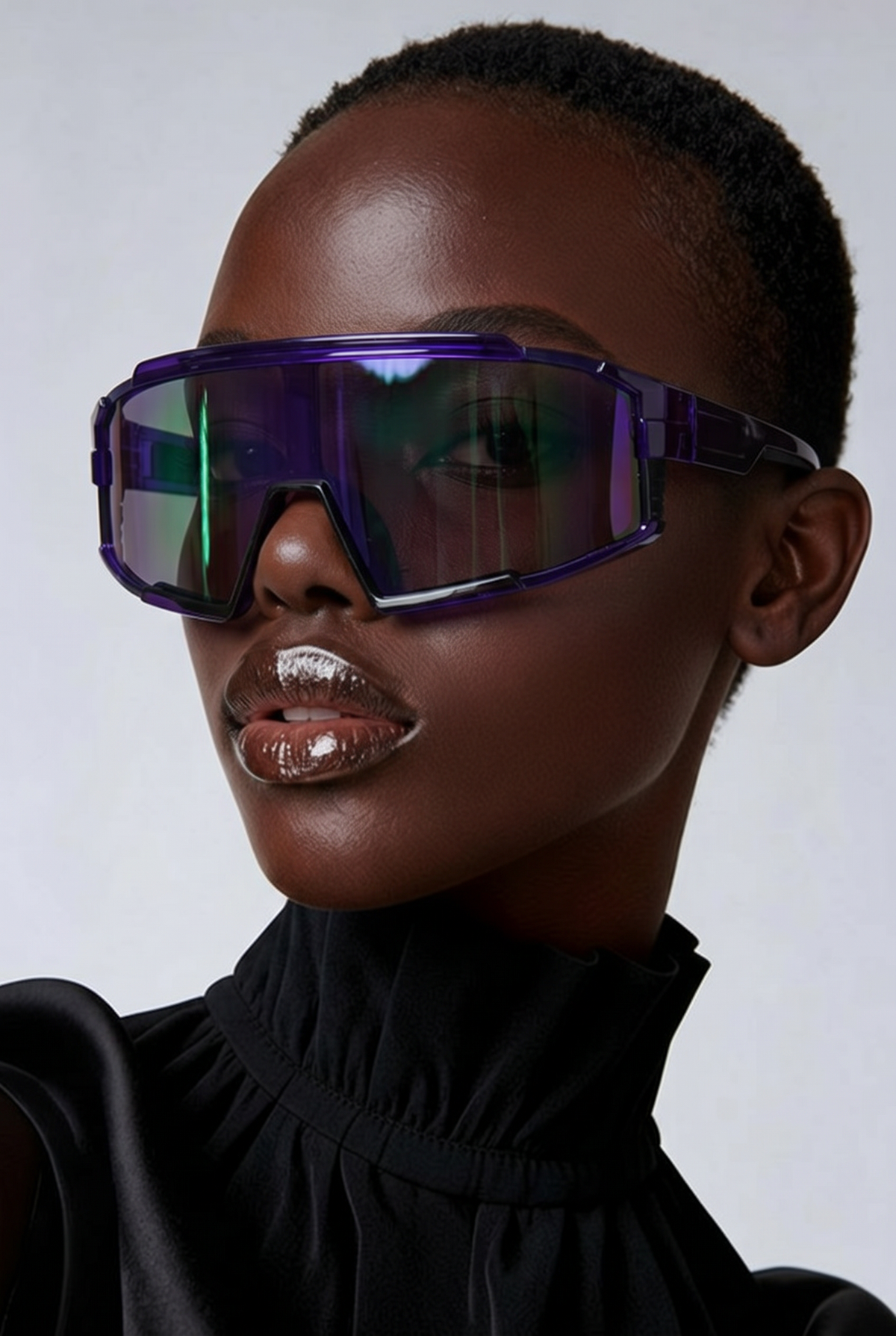 Lunettes de Soleil Sport Monture Violette & Branches Noires