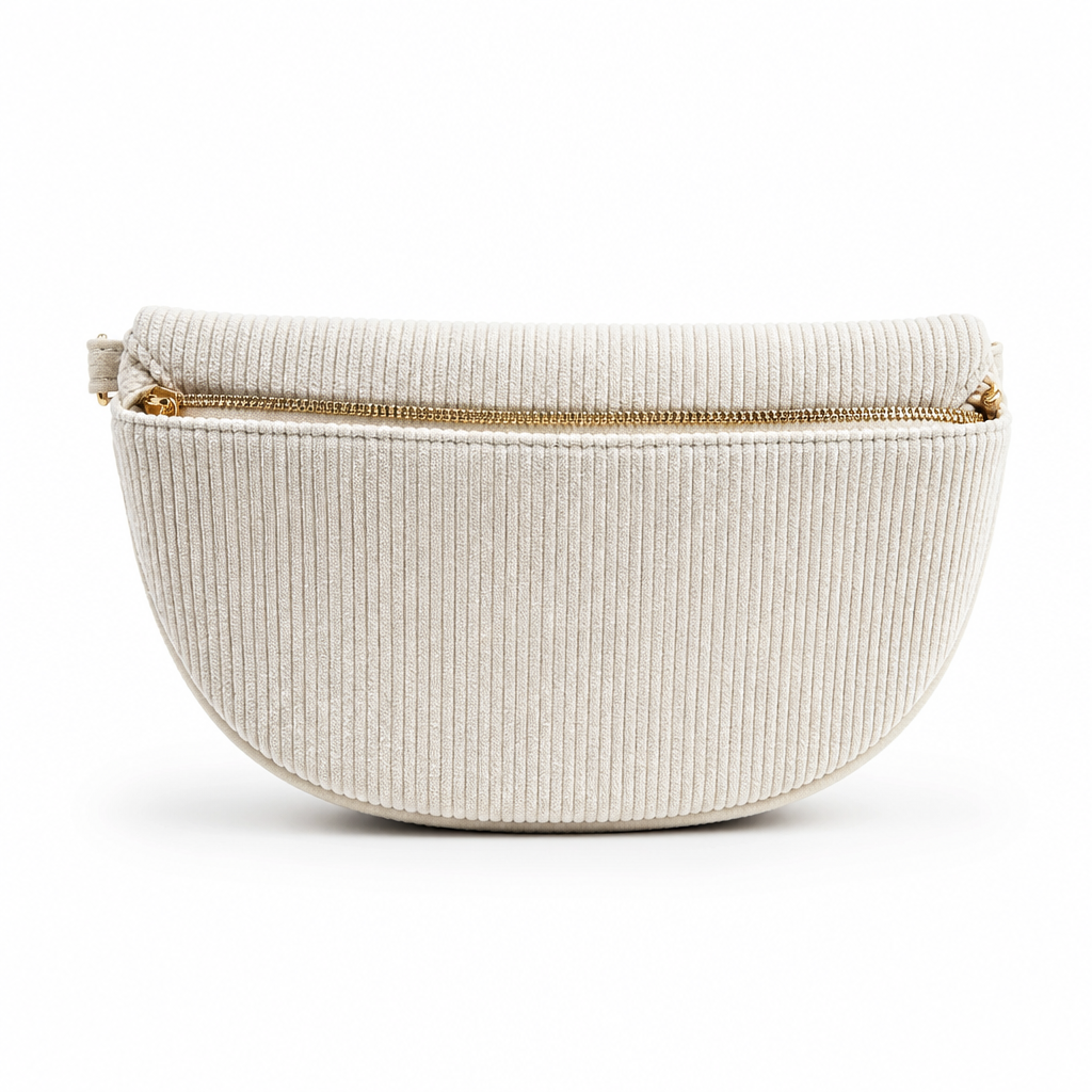 Sac Banane Velours Blanc
