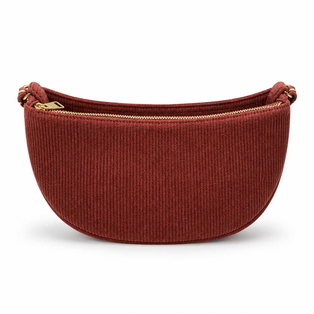 Sac Banane Velours Marron