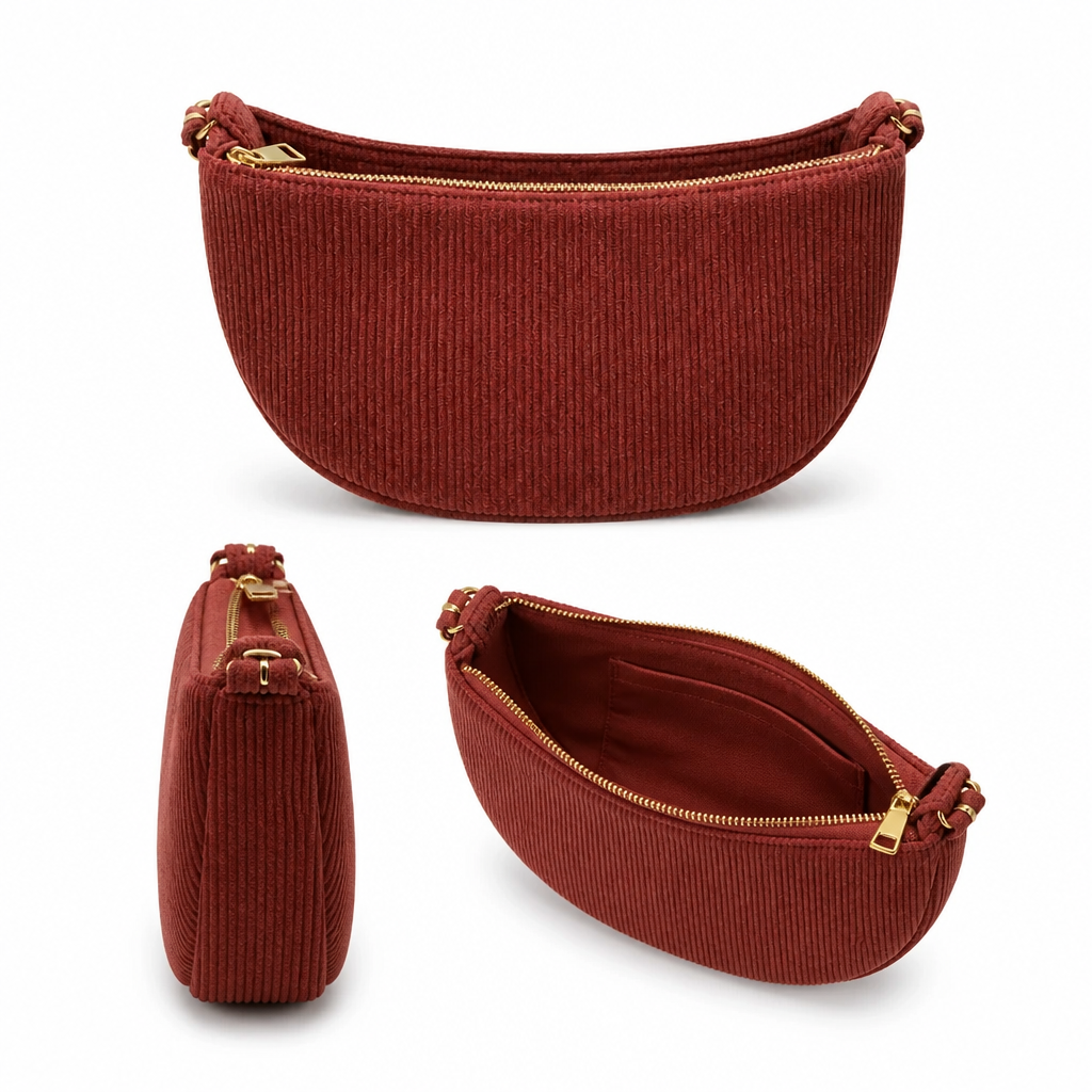 Sac Banane Velours Marron