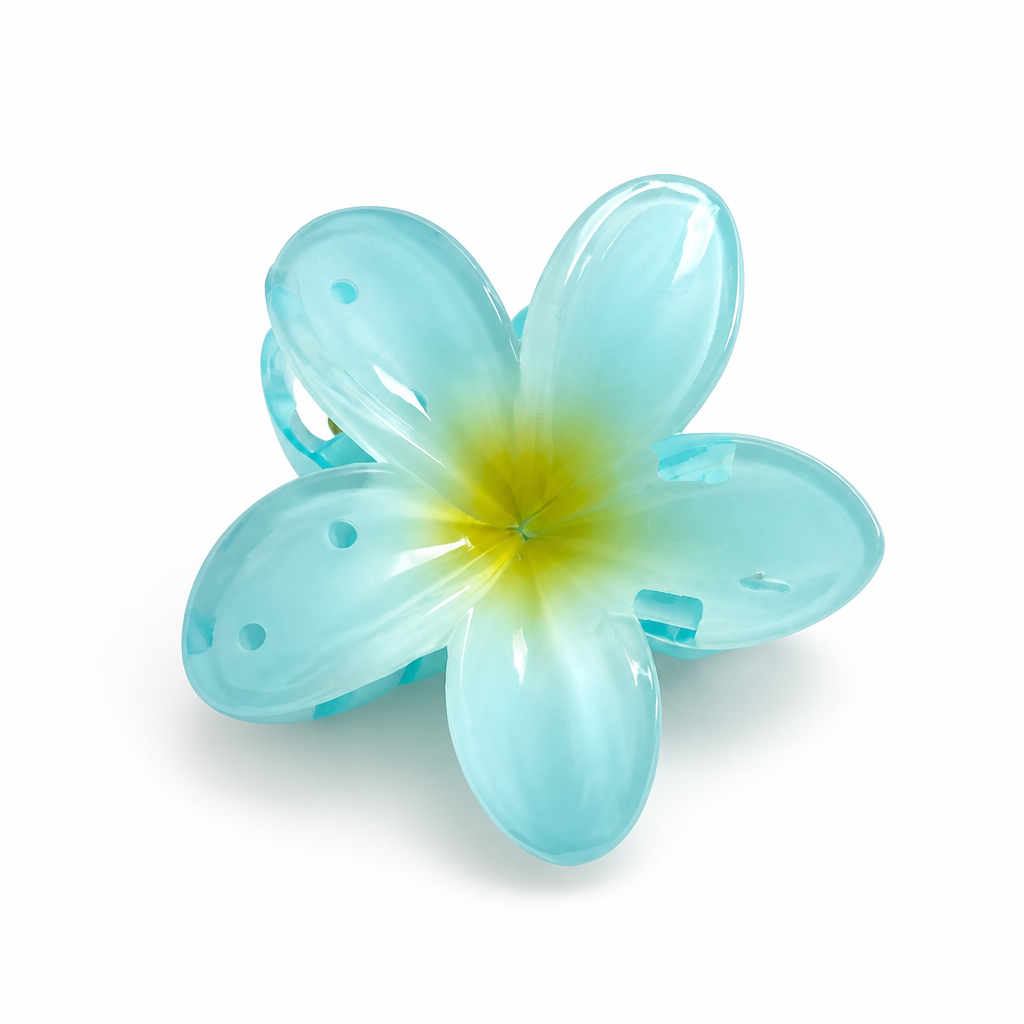 Pince à cheveux bleu ciel/vert 8cm