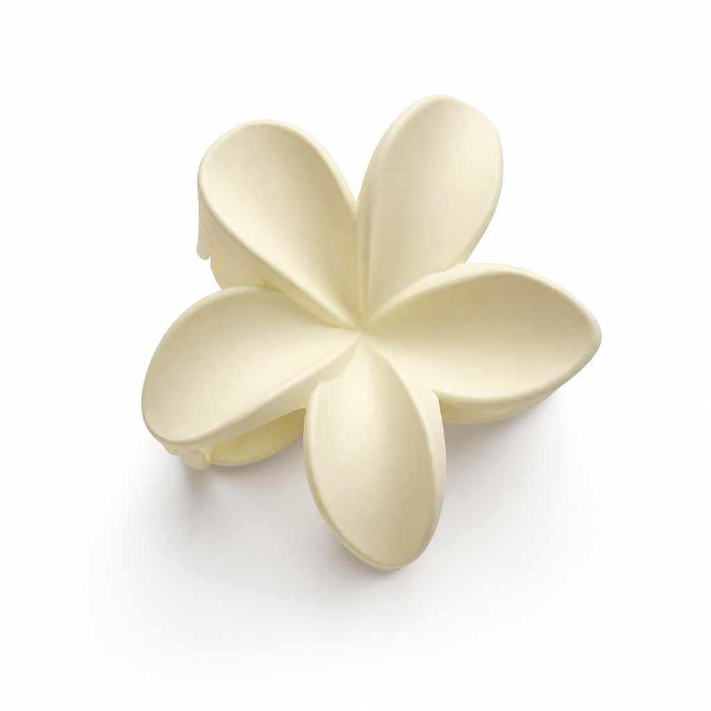Pince à cheveux blanc mat 8cm