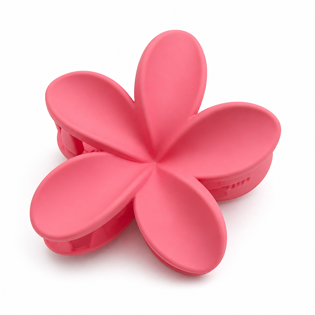 Pince à cheveux rose mat 8cm