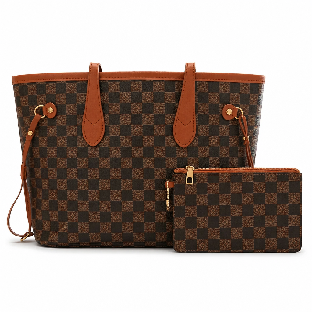 Sac à main en cuir marron foncé